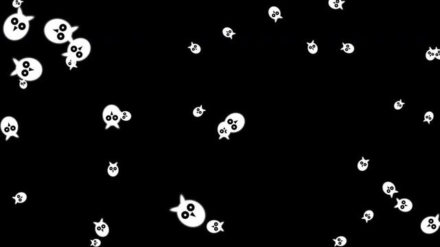 Halloween Owl Silhouette Icons Floating Motion Graphic 4K