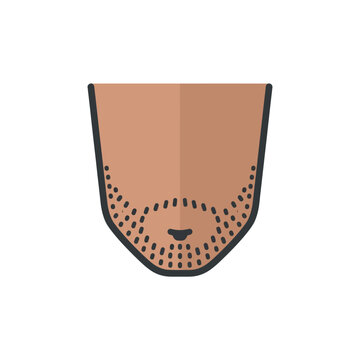 Short stubble beard vector illustration, 5 o'clock shadow facial hair design isolated for masculine grooming projects