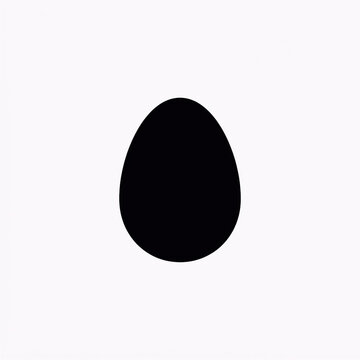 Easter egg silhouette icon with clean copy space for holiday marketing materials
