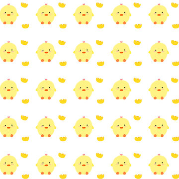 seamless pattern with funny chickens 