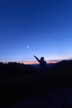 Amateur astronomer observing stars, planets and other celestial objects.