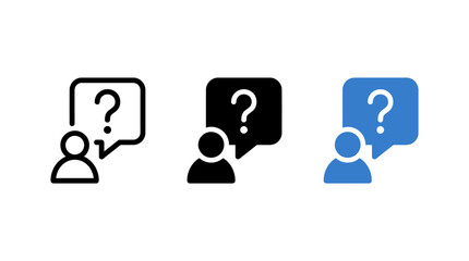 Person figure with question mark in speech bubble icons © Al Rafi