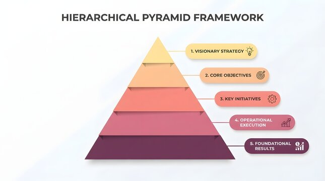 Hierarchical Pyramid Framework Business Strategy Infographic