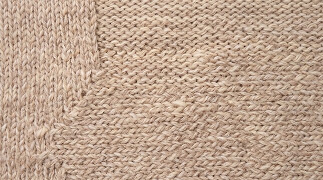 Beige Knitted Wool Fabric Texture Background Close Up