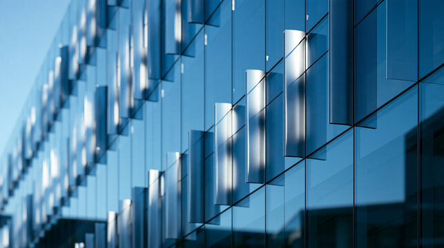 Modern Glass Facade of Corporate Office Building