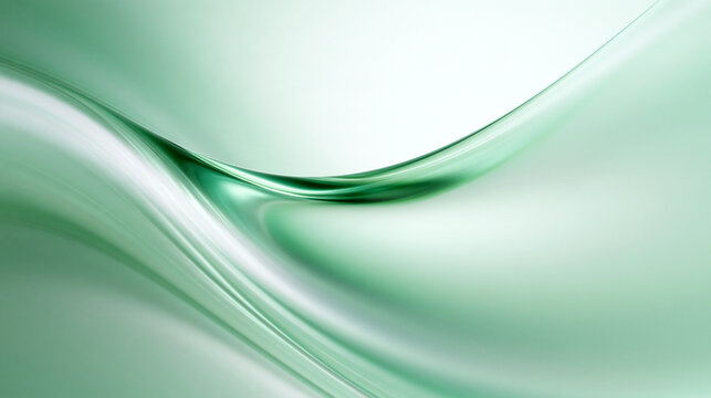 Abstract Green Fluid Wave Background with Smooth Curves