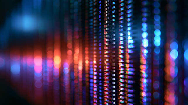 Abstract Big Data Server Lights and Digital Technology Background
