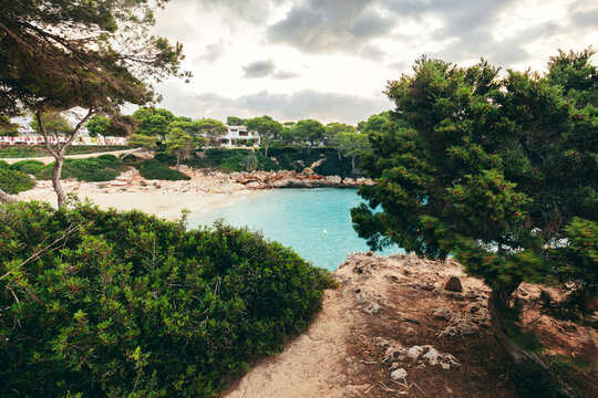 Path to Cala Esmeralda beach in Cala d'Or, Mallorca, Spain.