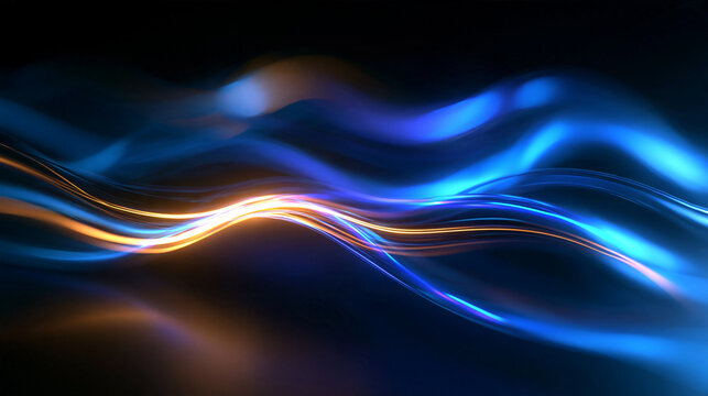 Abstract Glowing Energy Waves and Light Trails in Motion
