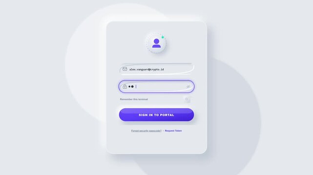 Animated UI Sign In Screen with Neumorphism Login Form