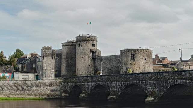 King John's Castle and River Shannon Timelapse, Limerick Ireland
