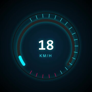 Digital Speedometer Showing 280 KMH Animation