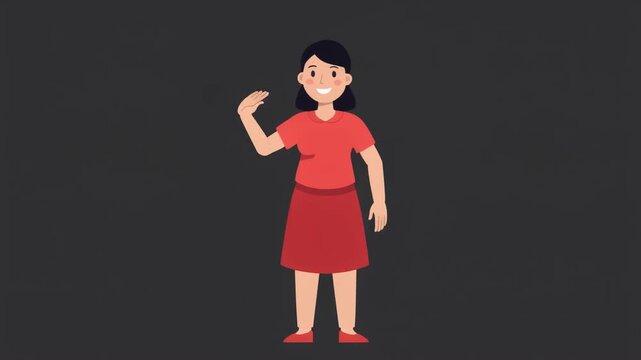 Cartoon Person Extending Hand Performing Swipe Left Gesture