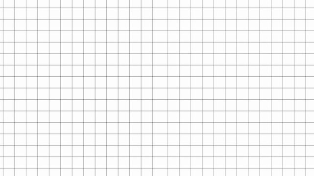 Animation loop of a vertical scrolling of a white graph paper background landscape, seamless millimeter paper pattern overlay for engineering, architecture, and design presentation backdrop.