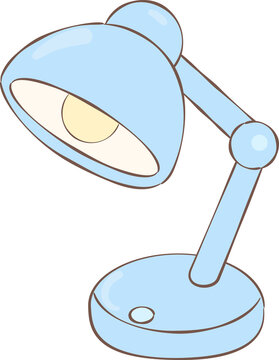 Illustration of a Blue Desk Lamp