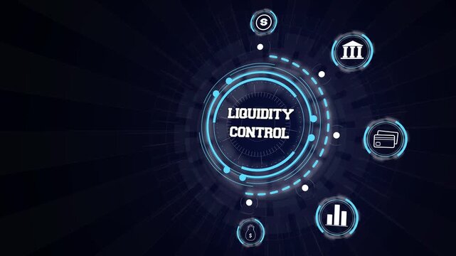 Digital system panel monitoring enterprise liquidity control metrics and cash solvency management