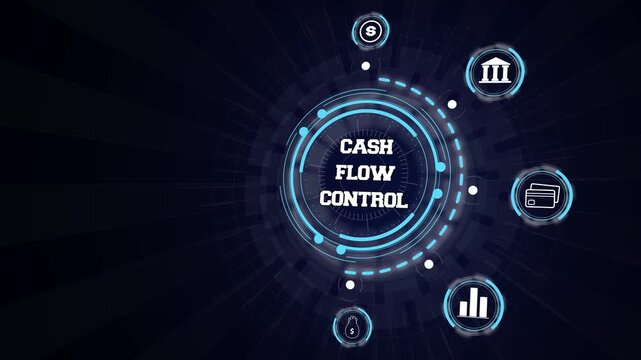 Cash flow control analytics panel monitoring corporate incoming and outgoing monetary movements interactively