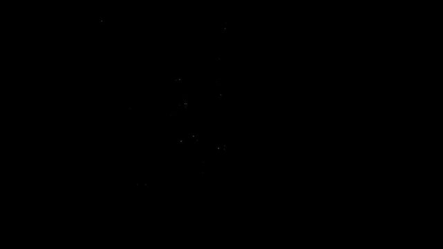 luxury sparkling star trail with glowing white particles, fast glitter round motion, magical fairy dust effect, twinkling doodle stars, bright shimmer light animation on black screen 4k