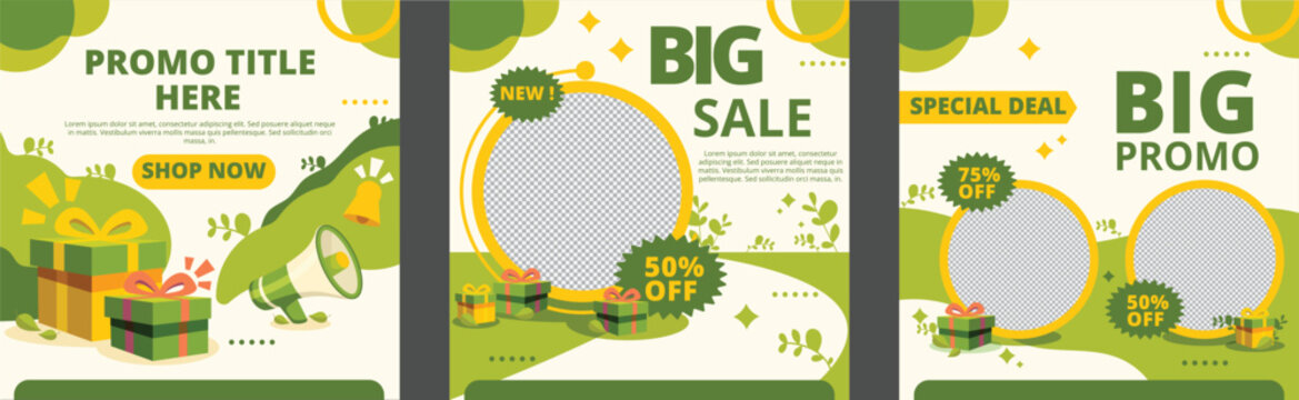 Green Big Sale Social Media Promotion Template
