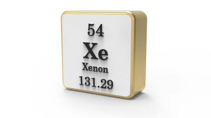 Xenon Periodic Table Element Block on Transparent Background PNG © tuncelik81