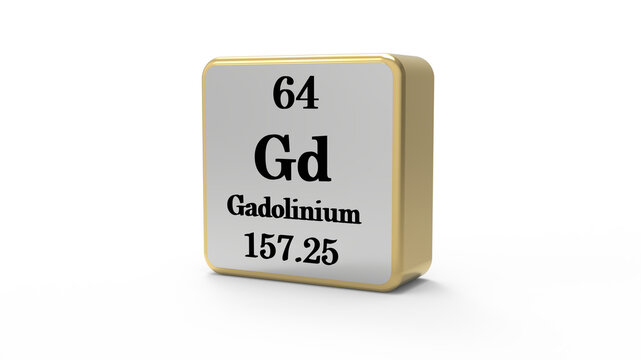 Gadolinium Periodic Table Element Block on Transparent Background PNG