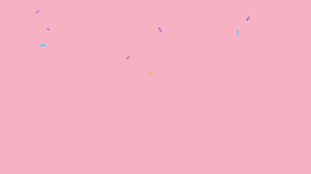 Halloween candy animation loop on pink background