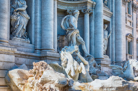 Trevi Fountain, iconic landmark in the centre of Rome, Italy