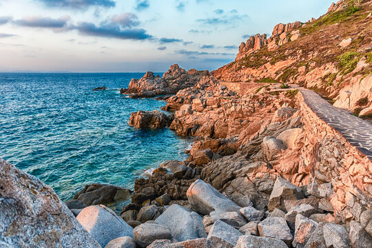 Scenic sunset over the sea, Santa Teresa Gallura, Sardinia, Italy