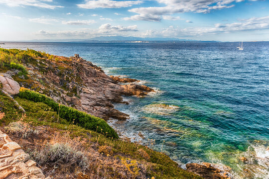 Scenic rocky beach in Santa Teresa Gallura, Sardinia, Italy