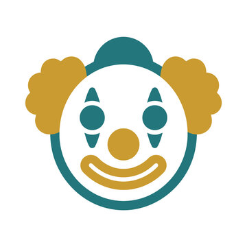 Stylized clown face icon