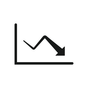 Business loss and Financial crisis downward trend chart icon isolated on white background template