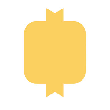 Yellow graphic element with pointed tabs isolated