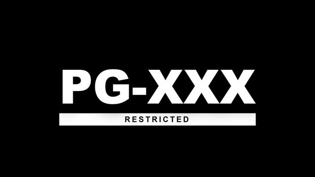 Bold PG-XXX Restricted sign graphic with striking white text on solid black background, perfect for adult video adult content themes