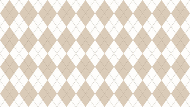 Neutral beige argyle seamless pattern background, retro plaid diamond harlequin print wallpaper design