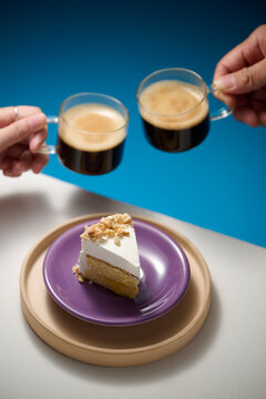 Coffee and cake: a delightful pairing for a relaxing moment