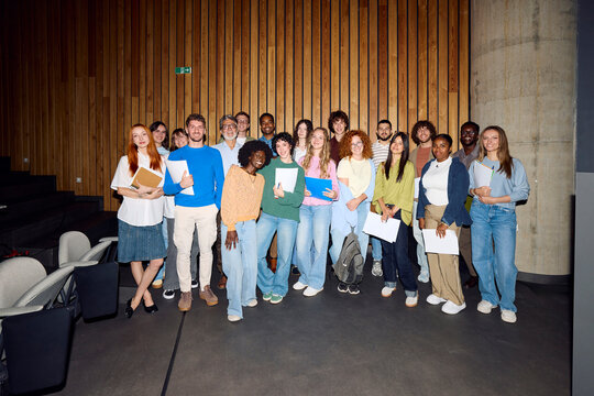 Students and their professors in a group shot