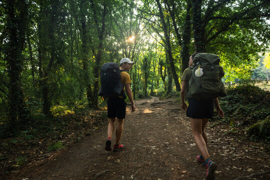 Backpacks and shadow on the Camino