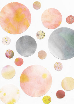 Scattered Watercolor Circles in Pastel Tones