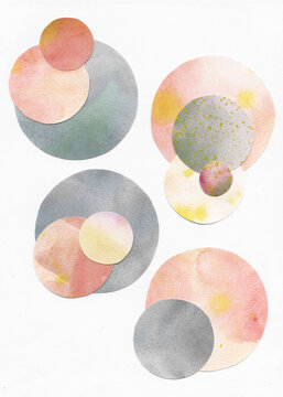Four Clusters of Overlapping Watercolor Circles