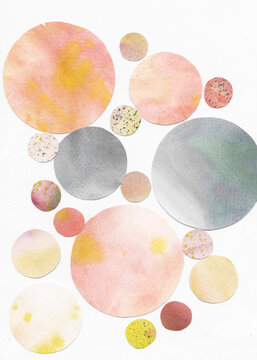Watercolor Circles with Splatter Details