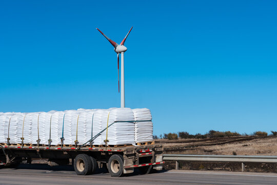Wind Turbine Freight Juxtaposition