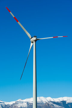 Turbine Above Snowy Ridge