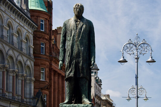 statue of Thomas Osborne Davis Irish writer and nationalist Facing Trinity College and Silver Lantern Grand Boulevard