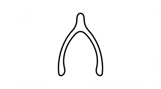 Minimalist wishbone line art icon for Thanksgiving holiday design