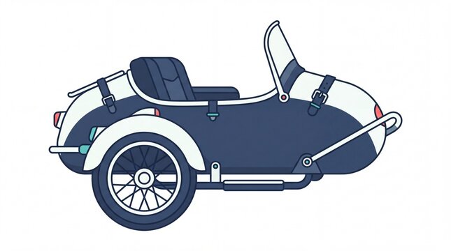 Transport travel vektor icon of a classic motorcycle sidecar