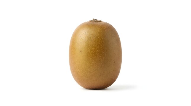 Single whole golden kiwi fruit isolated on white background, high quality studio shot of fresh yellow kiwi for healthy food and diet concepts