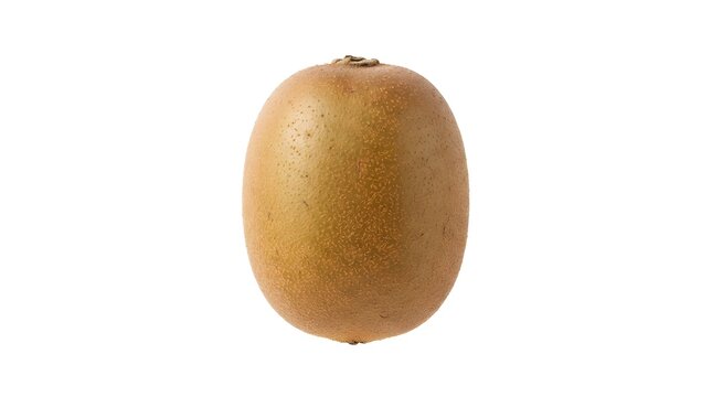 Single whole golden kiwi fruit isolated on white background, high quality studio shot of fresh yellow kiwi for healthy food and diet concepts