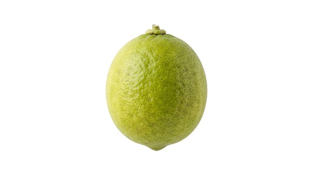Single Fresh Whole Green Lime Fruit Isolated on White Background, High Quality Studio Product Photography for Culinary and Healthy Food Concepts