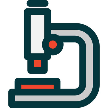 Laboratory microscope icon for scientific research and medical analysis
