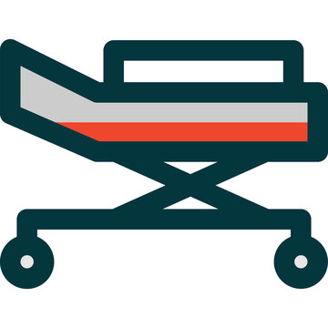 Hospital gurney or medical stretcher icon for patient transport